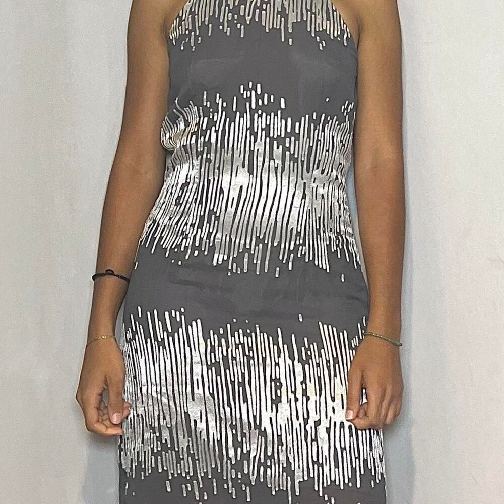Unbranded Women's Grey and Silver Dress